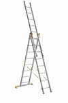 АЛЮМЕТ Алюминиевая трехсекционная универсальная профессиональная лестницa 3 секции по 8 ступеней